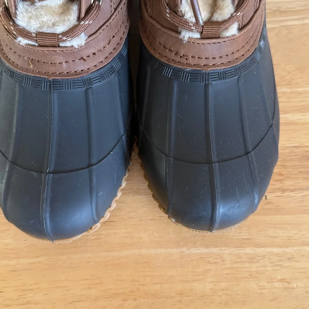 Tommy Hilfiger Women’s‎ Resin Snow Booties Brown Faux Leather Size 8